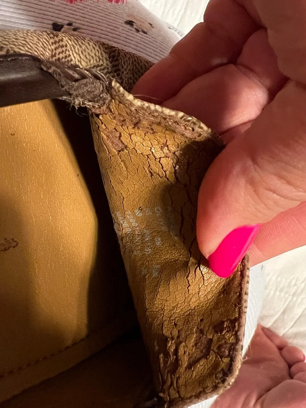 Coach Olive Tan Brown Loafers with Signature Monogram & Gold Chain | Women’s 9